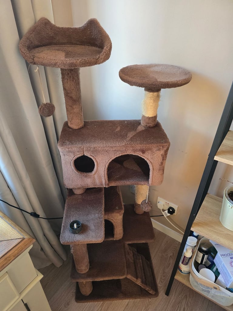 Cat tree brown and used