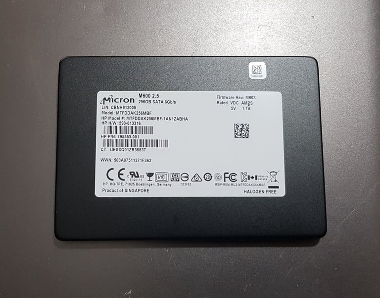 image for 256Gb Sata SSD Drive 2.5" Micron M600