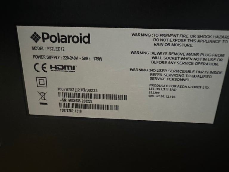 32 inch LED TV, Polaroid 