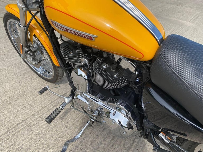 2008 57 HARLEY DAVIDSON XL 1200 C XL1200 CUSTOM SPORTSTER YELLOW CRUISER STUNNER