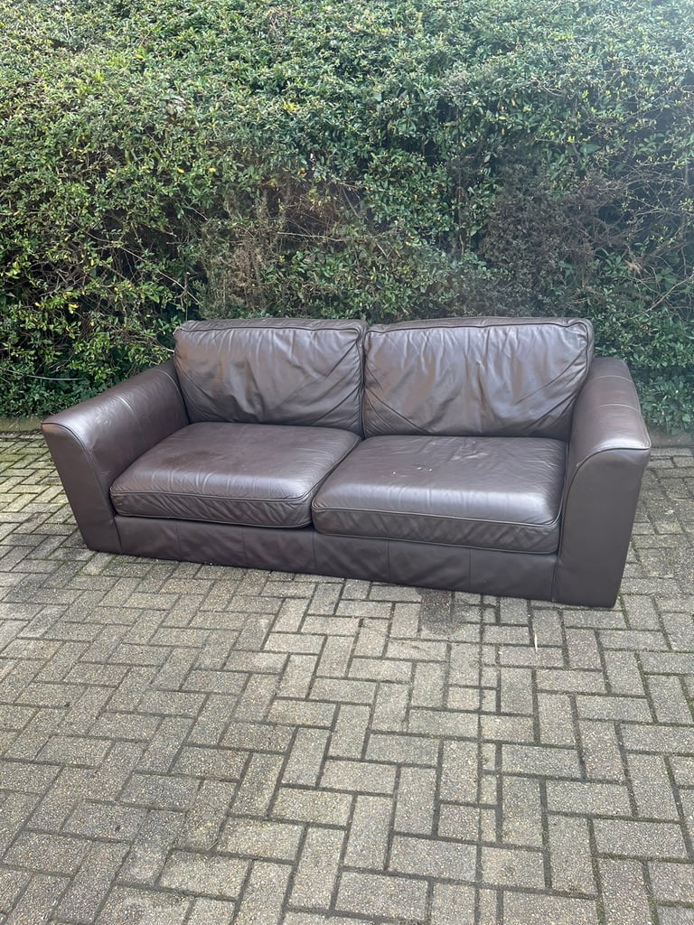 Large Brown Leather Two Seater Sofa in Basingstoke, Hampshire Gumtree