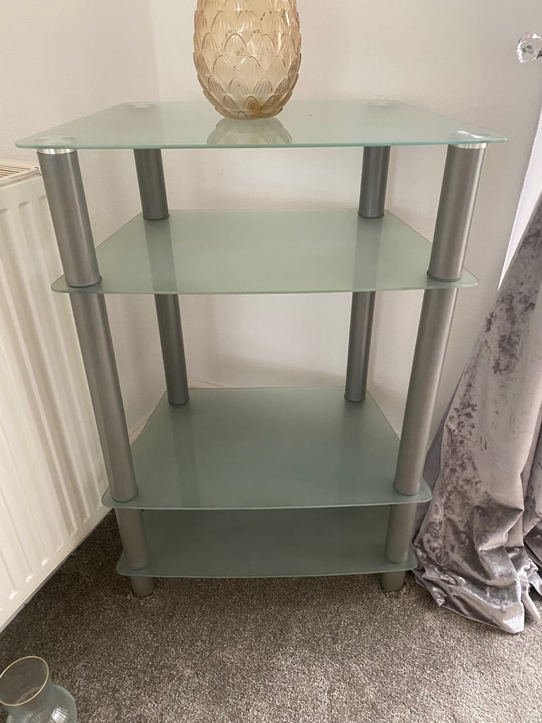 image for Corner Tall glass tv/ stereo stand 