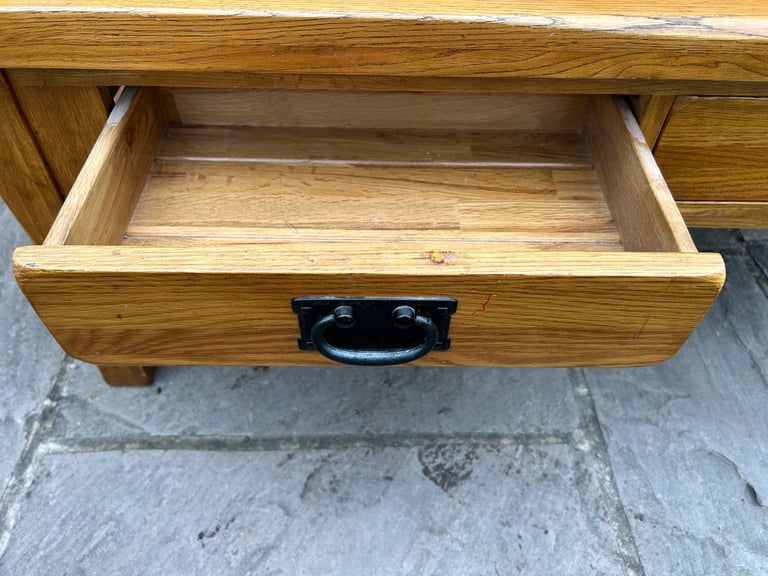 Rustic Solid Oak (Double-Sided) Coffee Table - Good Condition 