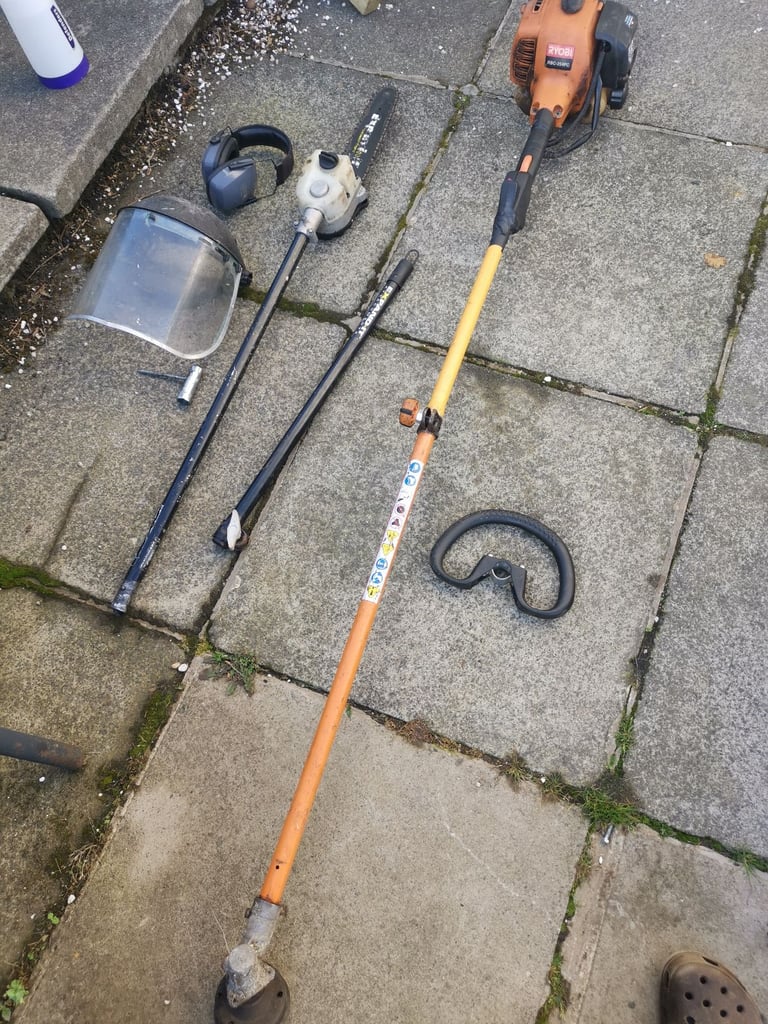 Ryobi 2 stroke strimmer and chainsaw pole saw