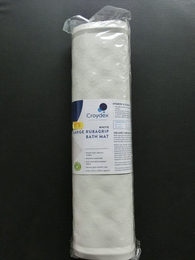 image for Croydex Large Rubagrip Bath Mat - 37 x 90cm - Ascot Berks