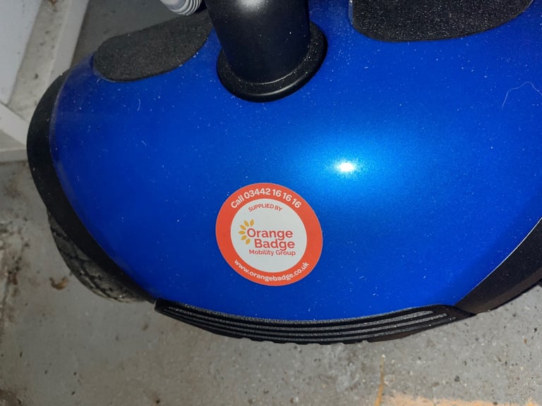 Blue mobility scooter