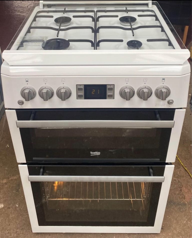 image for Beko BDVG67NTW 60cm Double Oven Gas Cooker - White 