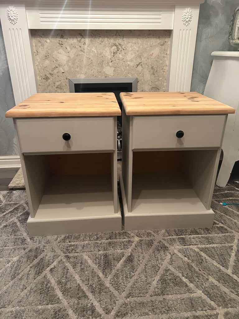 image for Pine bedside drawers x w 