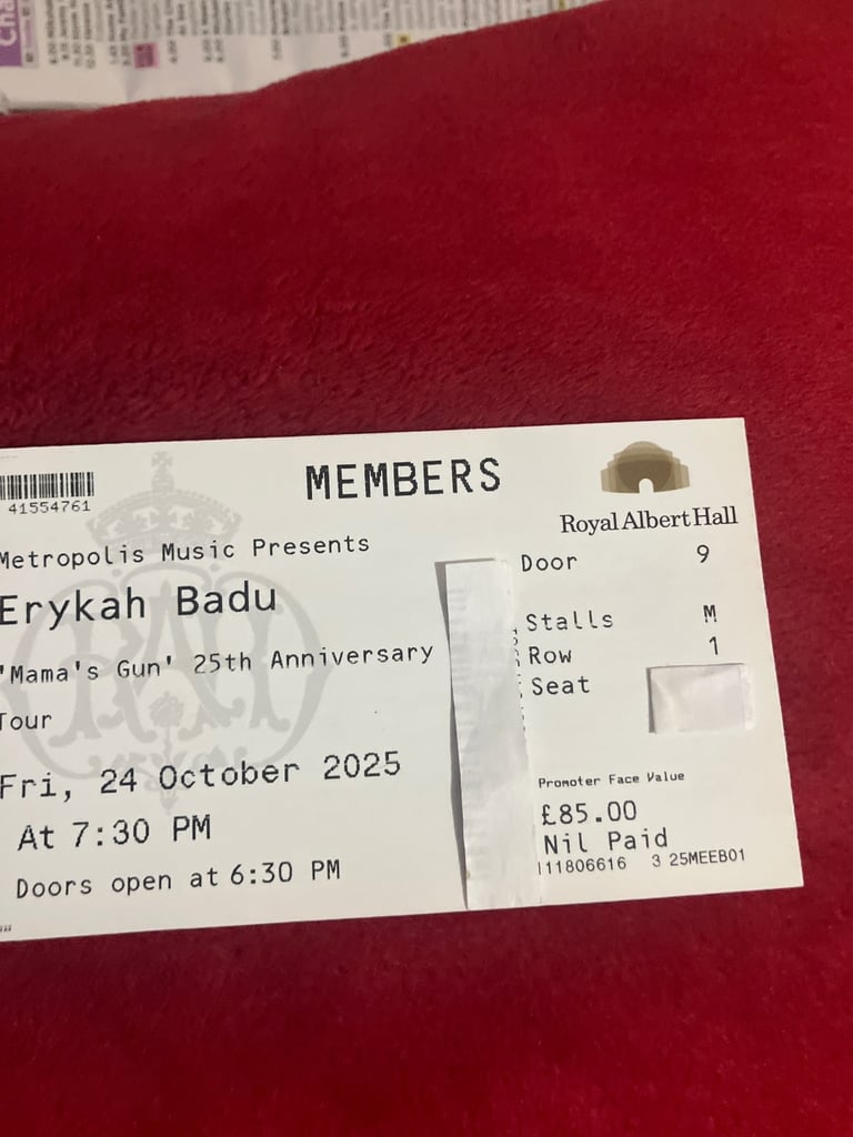 image for Erykah Badu. Royal Albert Hall. 