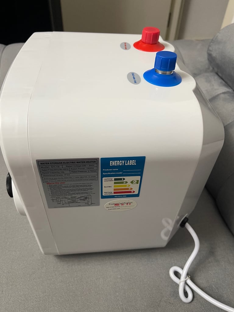 Portable Water Heater,1.5KW Electric Water Heater With 10L Water Tank, IP4X Waterproof, Under Sink