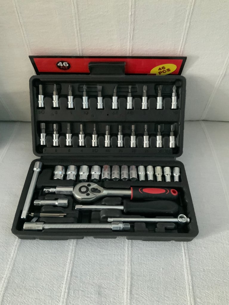 image for Brand New Socket Set DIY Car Bike Repair Tools 46 PC 1/4 Inch Tool Kit
