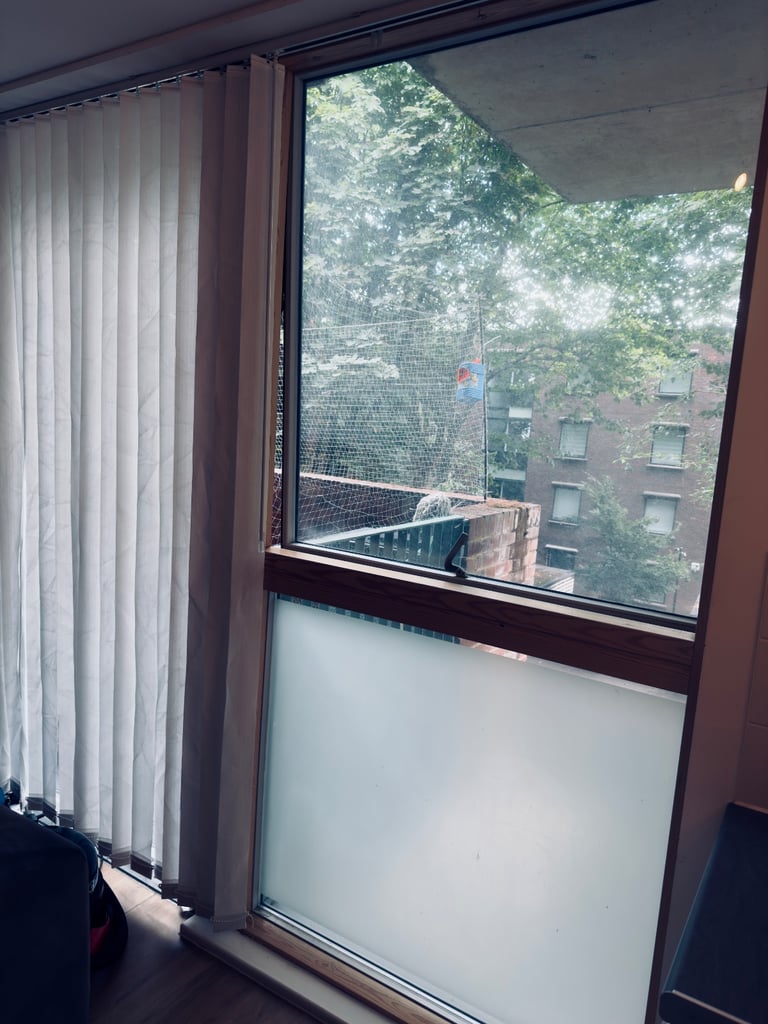 Large White Daylight Vertical Blinds 224cm width x 229cm drop cordless