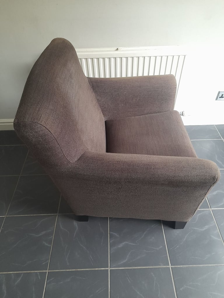 Large Ikea EKENAS Dark Brown Fabric Armchair . 