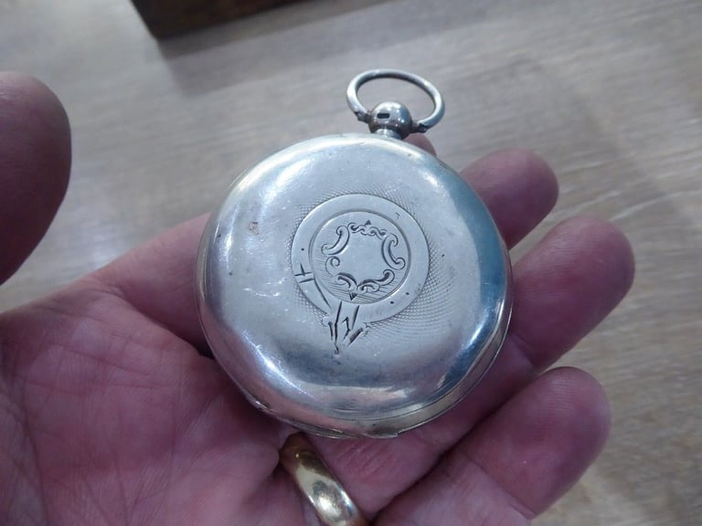 H.SAMUEL ANTIQUE SOLID SILVER GENTS POCKET WATCH