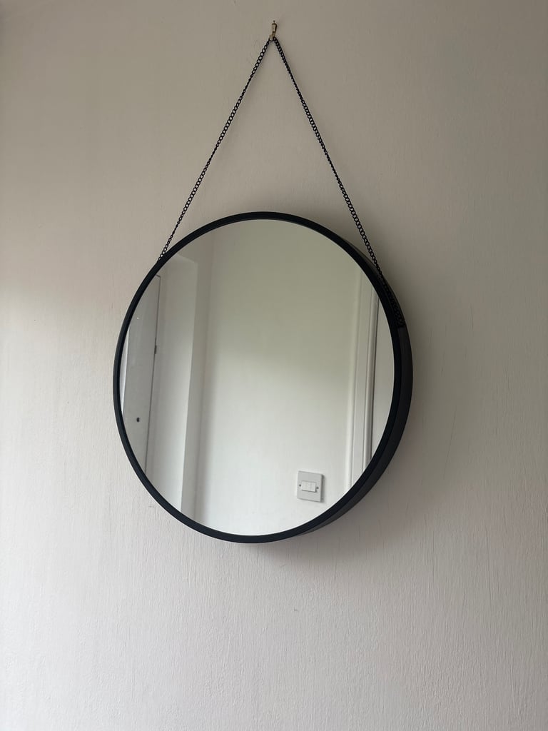 image for Dunelm round mirror (black) 