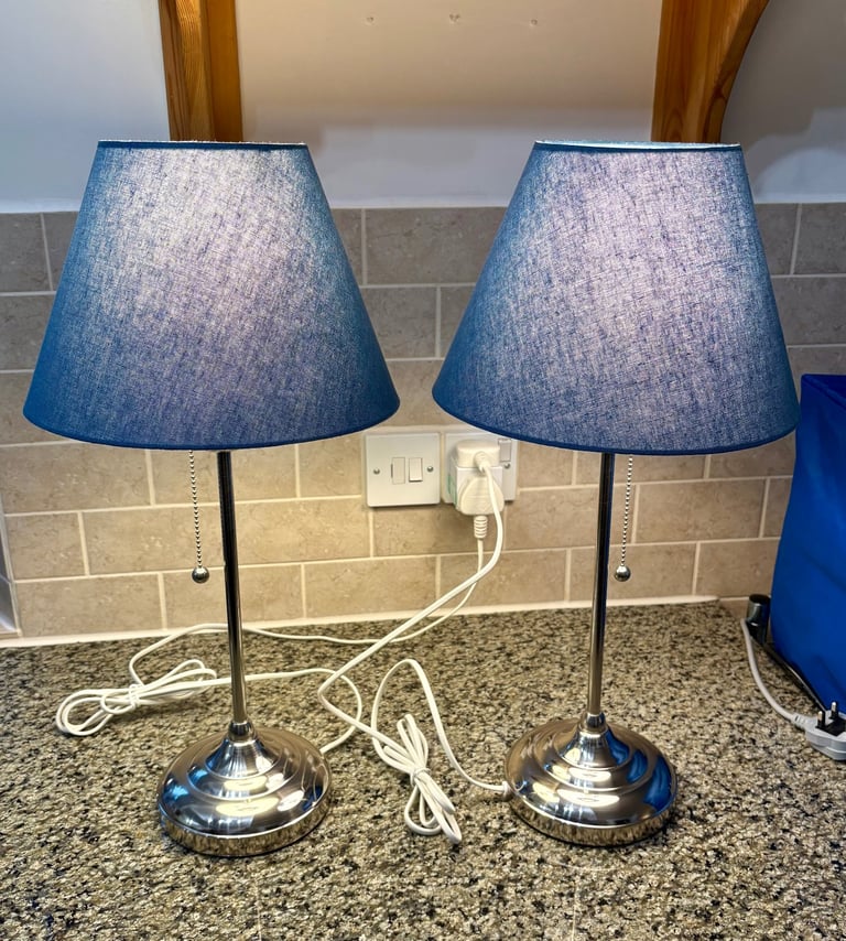 image for Table Lamp x 2 Arstid IKEA Silver! With Bulbs. 