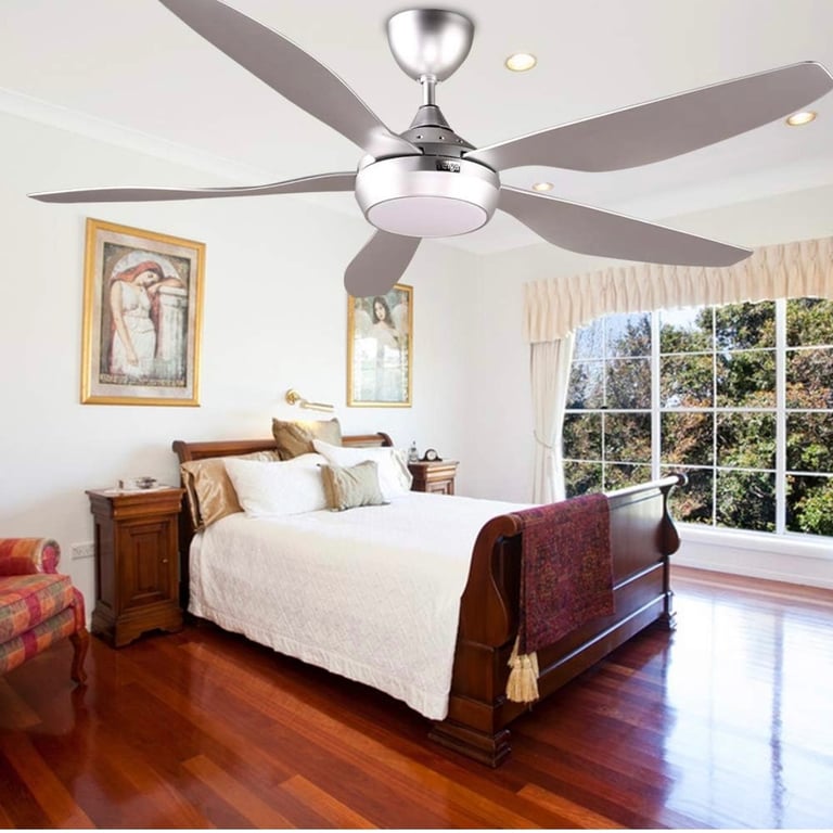 Absolute Bargain! 137cm Reiga Smart Ceiling Fan - Works with Alexa -  Dimmable LED Lighting - Silver
