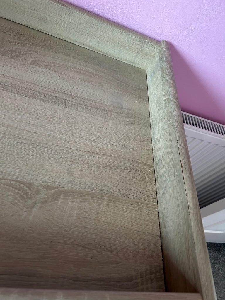 Nursery furniture cot bed wardrobe drawers with changing table and book shelf 