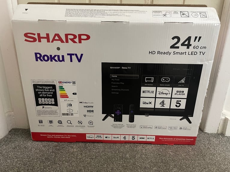 image for Sharp 24 inch Roku LED Smart TV - NEW