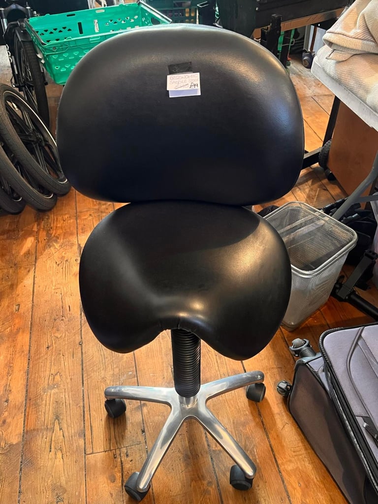 Adjustable Ergonomic Black Saddle Chair Stool