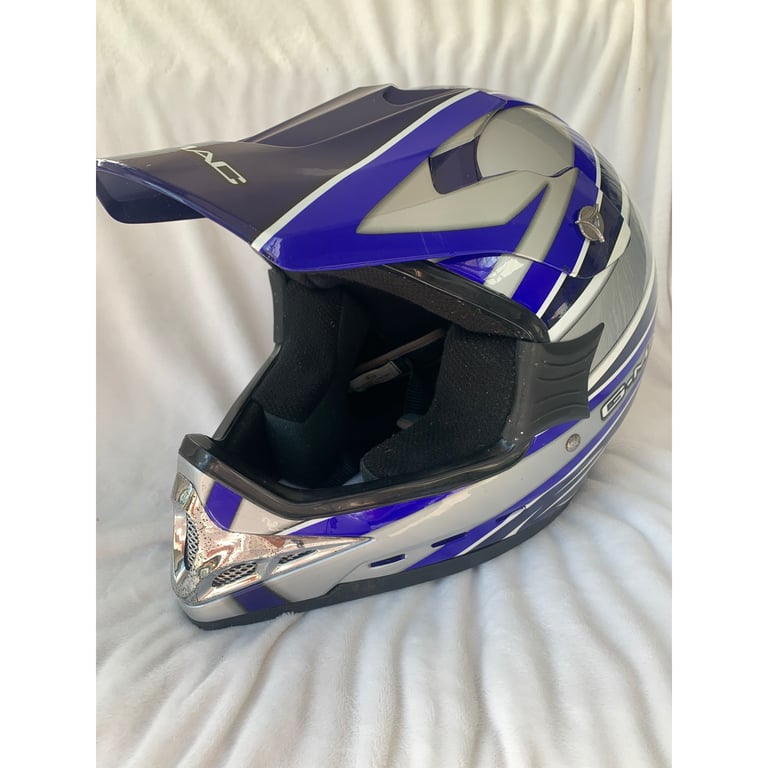 Blue G Mac Hurricane Kids Off Road Motor Cross Helmet - XS