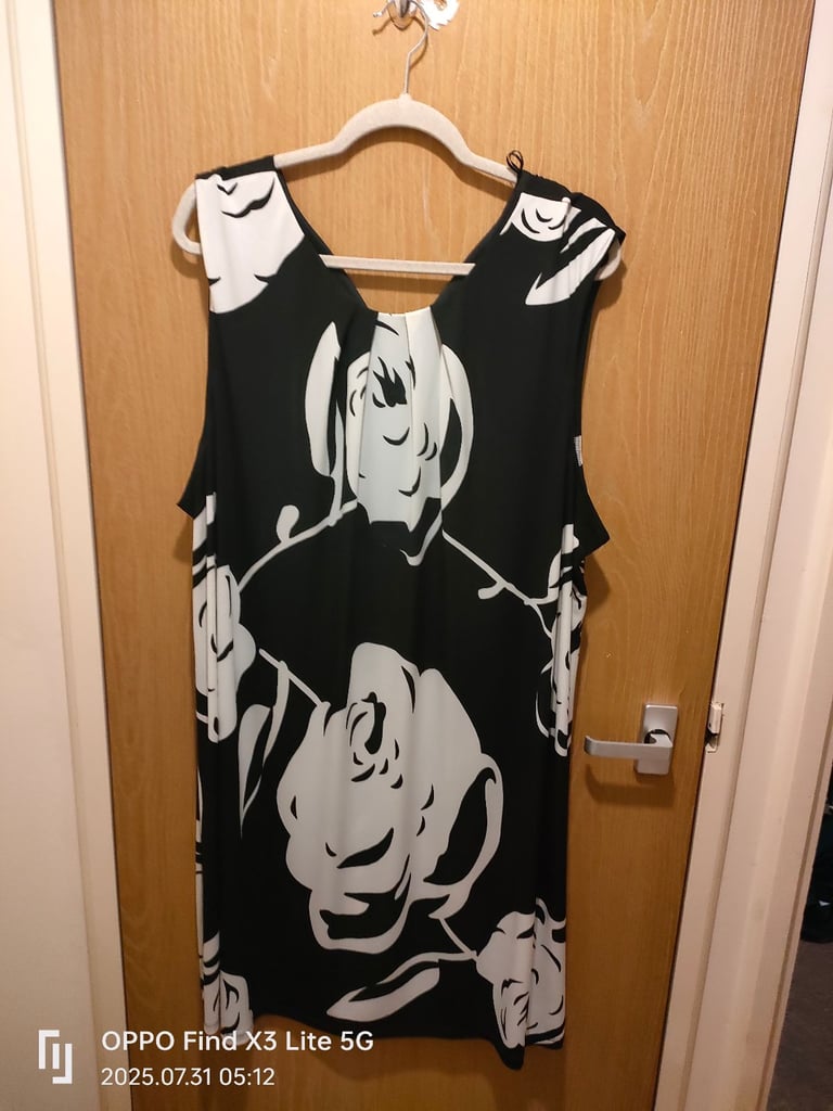 image for Black and white dress by Yours size 26/28
