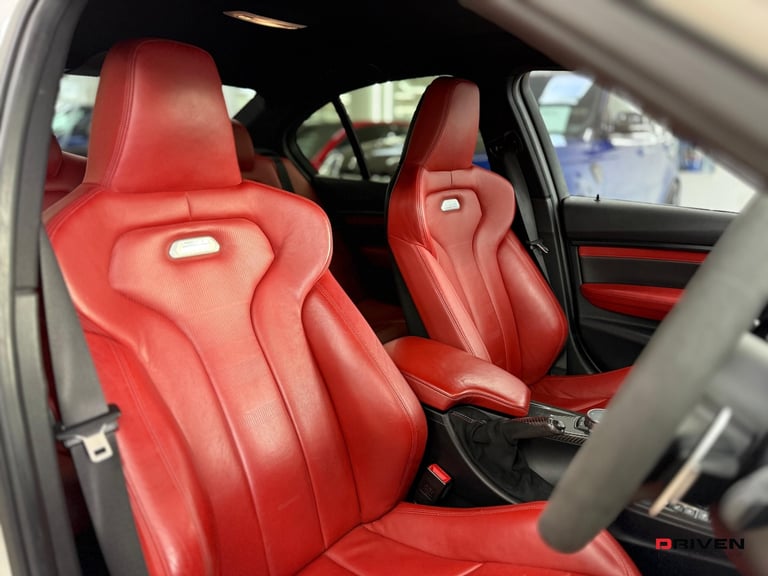 HUGE SPEC! BMW M3 3.0 BiTurbo DCT 4DR SALOON + CARBON + RED LTHR + FREE&nbsp;DELIVERY