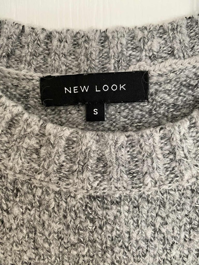 New Look cosy grey jumper dress ladies size S