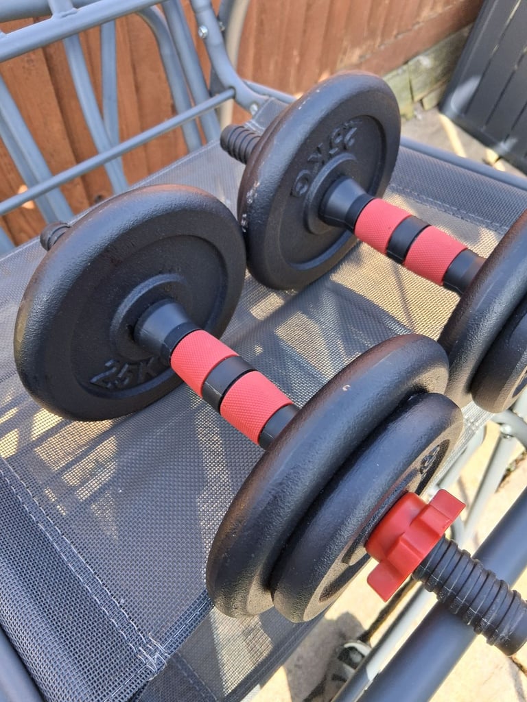 Mix of weights and kettle bells