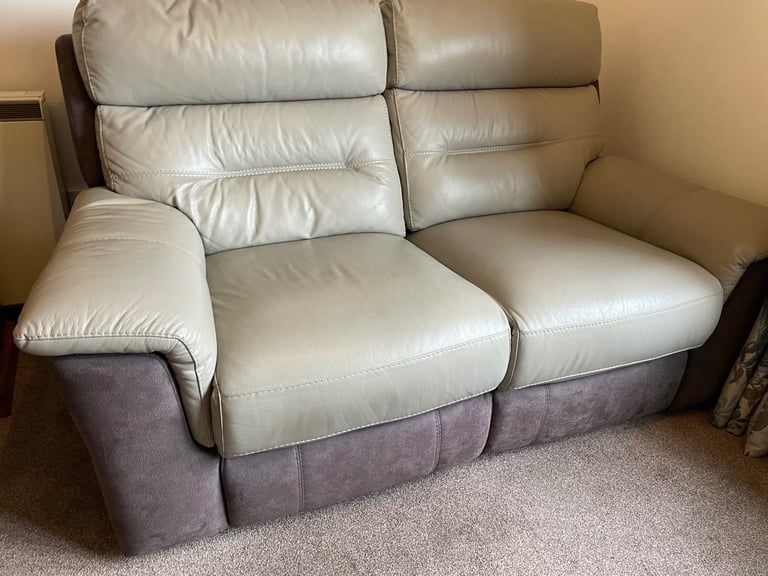 DFS Electric Reclining Sofa and Armchair Suite with Footstool (Immaculate)