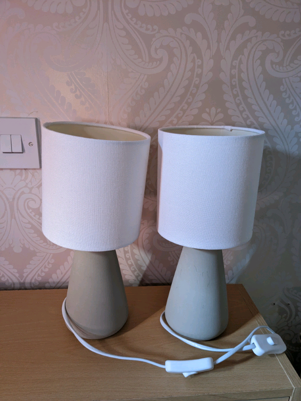 Two small bedside table lamps