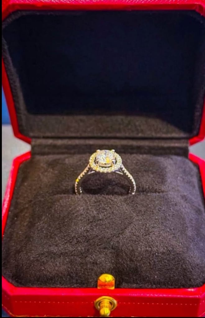 Platinum 1.30ct Halo Diamond Engagement Ring