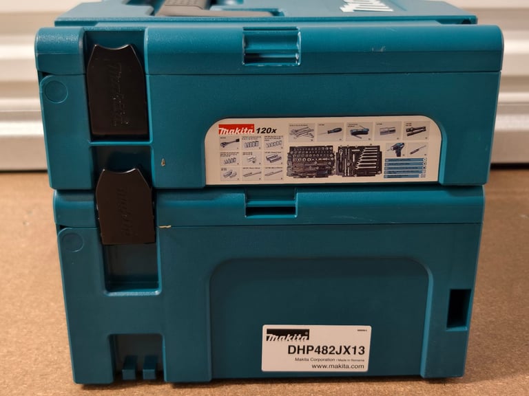 🟩 Makita DHP482JX13 Cordless Drill Set | 18V LXT | 2x 3.0Ah Batteries + 120-Piece