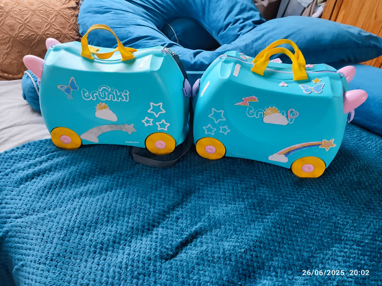 Two matching Trunki kids’ suitcases - £10 for both or £5 each.