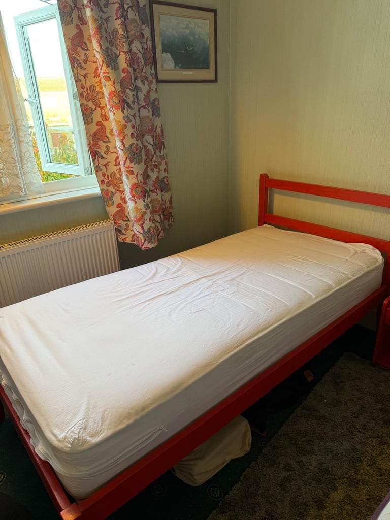 Single bed frame with mattress 