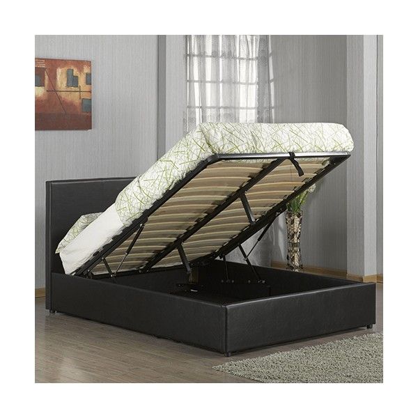image for ]] Must Go Asap = King Size Storage Bed - Leather Ottoman Bed - Optional Mattress FOR SALE ]]