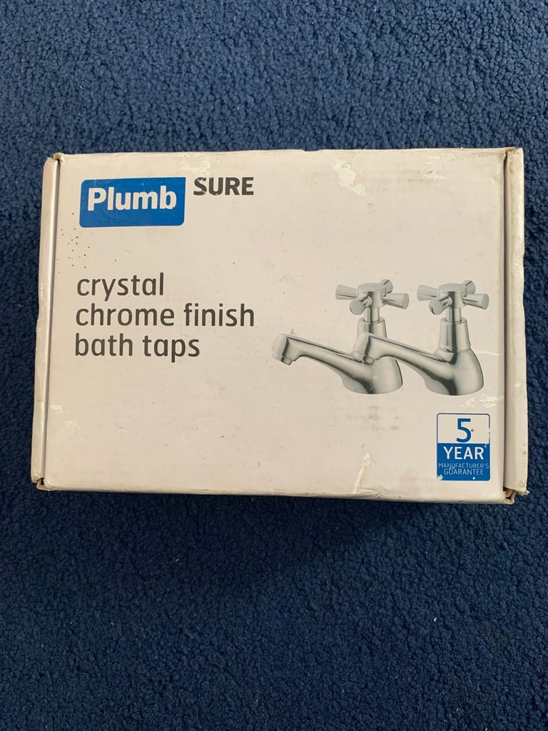 image for Plumbsure Crystal Chrome Finish Bath Taps