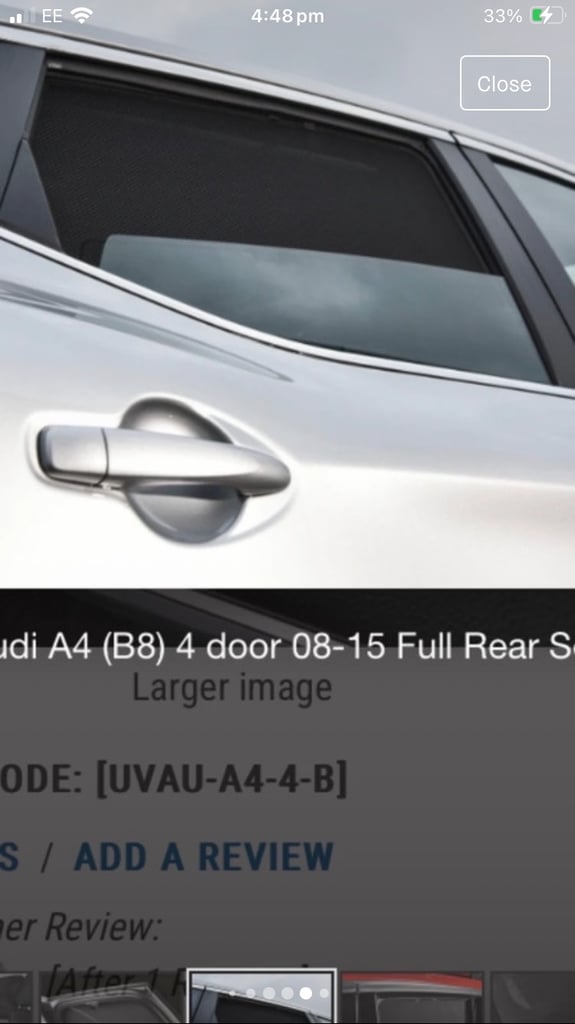 Car Shades Audi A4 (B8) 4 door 08-15 Full Rear Set