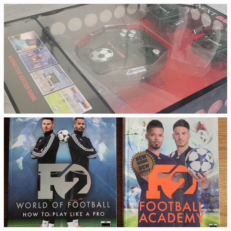 Footie interactive TV game and 2 football academy books / skills x 2