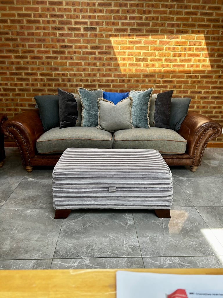 Tetrad Northwood Leather Sofa and Footstool Set ( delivery ) 