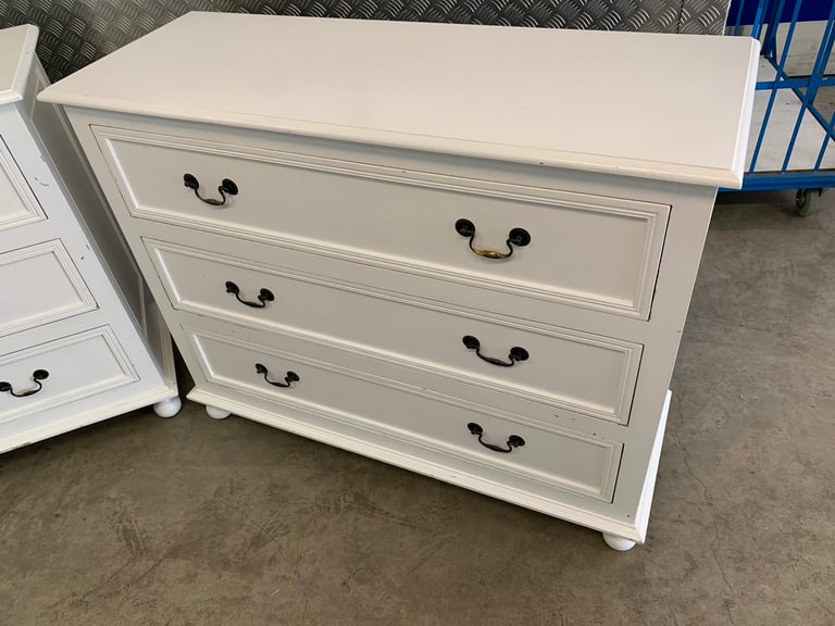 Oka Freestanding White Chest Of Drawers ( Pair )