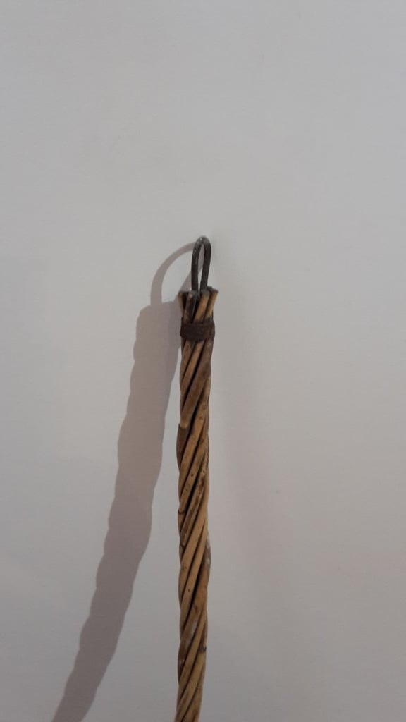 Vintage Antique Carpet Rug Beater Wooden Rattan Original 19th Century