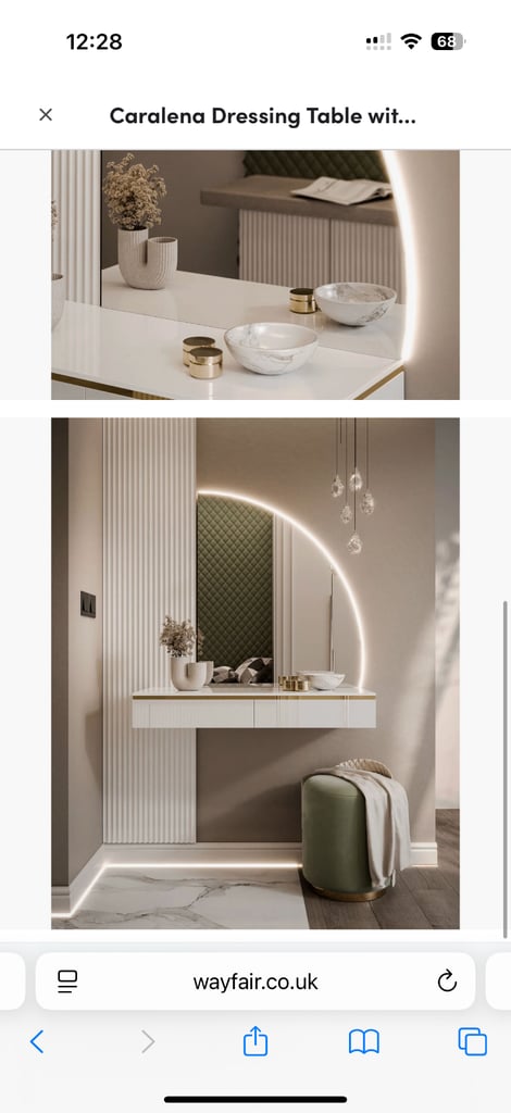 Dressing table and mirror