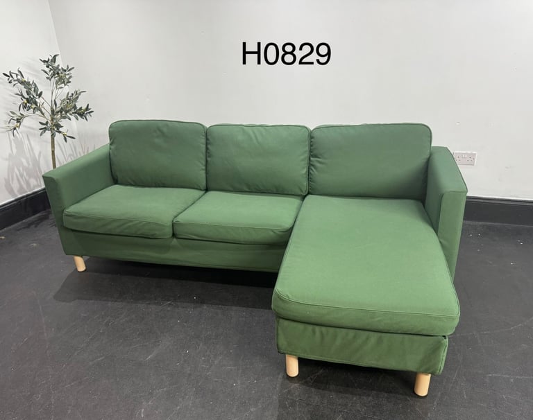 IKEA Green Chaise Style 3 Seater Sofa  Chaise be can go either side  £250 Free Local Delivery 