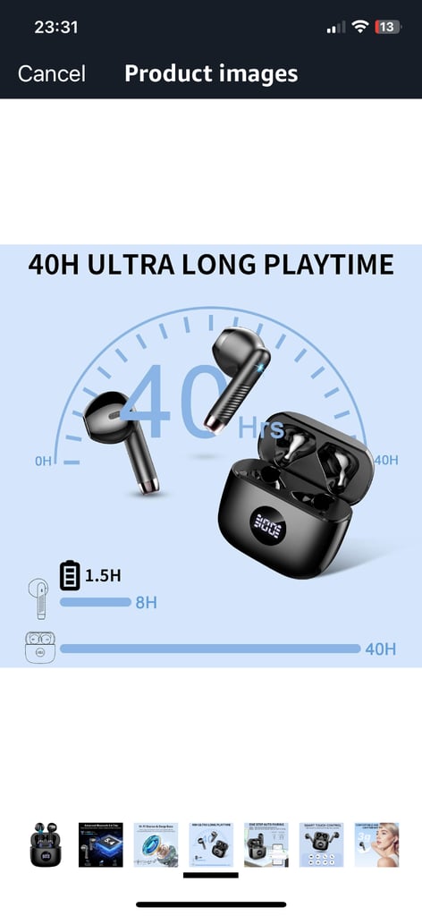Earbuds Wireless Bluetooth 5.4 Brand New Boxed Black 