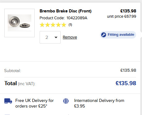Brembo Brake Discs 09.9481.11 for Mercedes-Benz E320cdi -Brand New pair (2x)