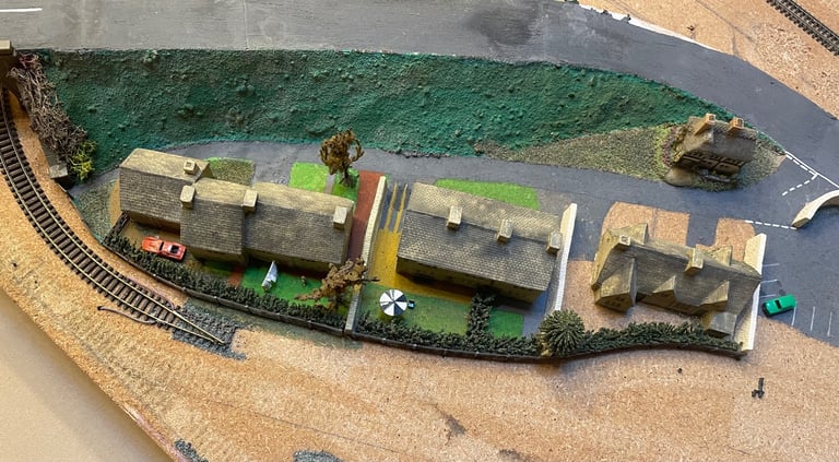 N Gauge model railway baseboard and scenery