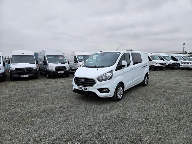 2021 ON A 70 FORD TRANSIT CUSTOM 320 TDCI LIMITED 130BHP CREWVAN ONLY 93K MILES