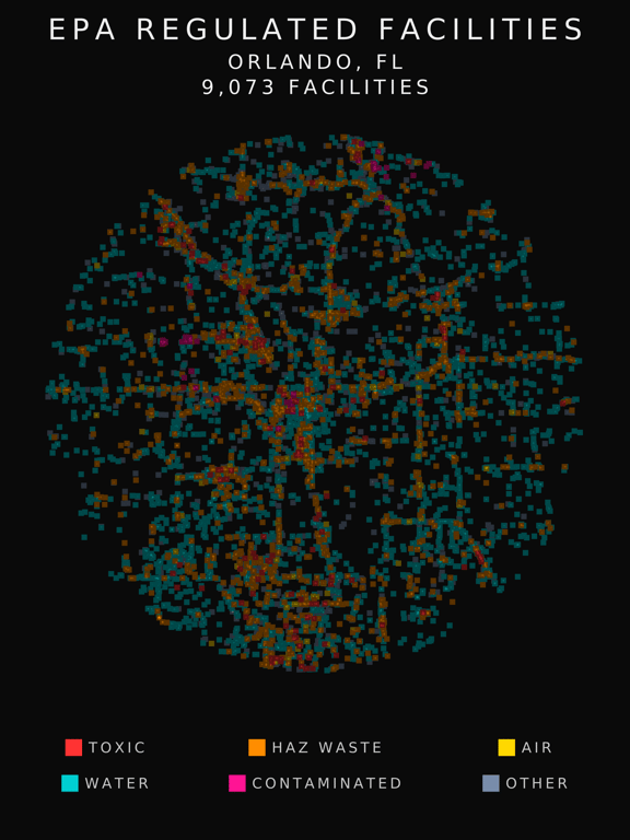 EPA facility radar for Orlando