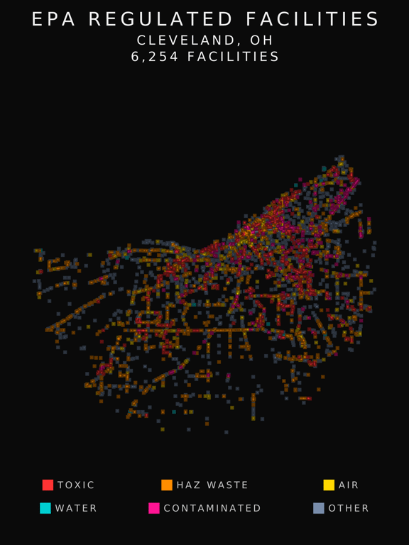 EPA facility radar for Cleveland